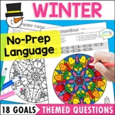 Winter Speech and Language Therapy Activities Color by Num