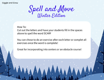 Preview of Winter Spell and Move Activity Printable