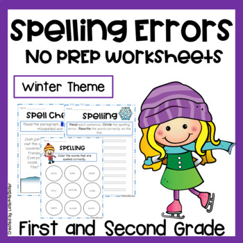 Preview of Winter Spelling Errors Worksheets with Winter Spelling Activities
