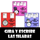 Winter Spin and Write Spanish Syllables (gira y escribe la