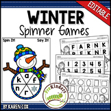 Winter Spinner Games - Math & Literacy, Pre-K Preschool | 