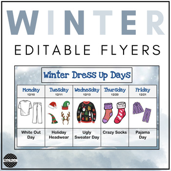 Preview of Winter | Spirit Week Editable  | Google Slides Templates