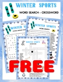 Winter Wordsearch&Crossword |Winter Activities January|3-5