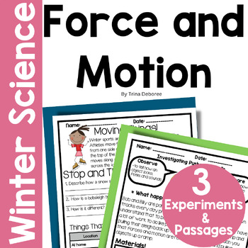 Preview of Winter Science Force and Motion Reading Comprehension and Science Activities