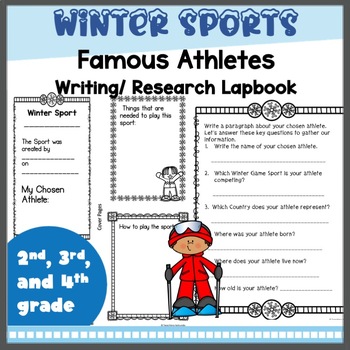 Preview of Winter Sports: Athletes and their countries Writing/Research Lapbook 