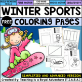 Winter Sports Coloring Pages FREEBIE