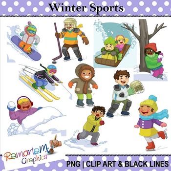 winter activities clipart