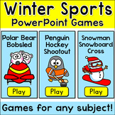 Winter Activities Games for January - Bobsled, Hockey, Snowboarding