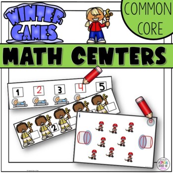 Preview of Winter Sports Kindergarten Math Centers