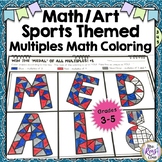 Winter Sports Math Art Multiples Coloring that Reinforces 