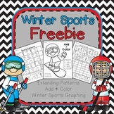 Winter Olympics Math graphing practice, add and color, and