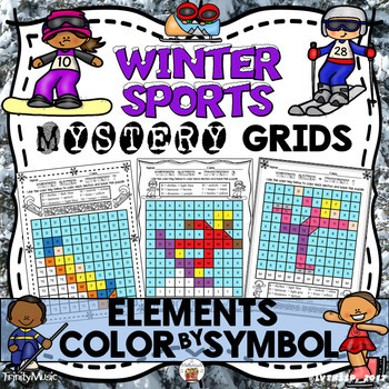 Preview of Winter Sports Mystery Grids (Elements in Music)