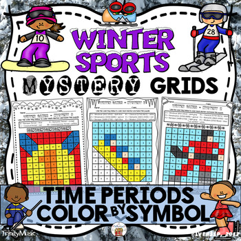 Preview of Winter Sports Mystery Grids (Music Time Periods)