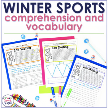 Preview of Winter Sports Reading Comprehension and Vocabulary