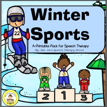 Preview of Winter Sports Speech Therapy Printable Pack