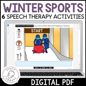 Preview of Winter Sports Speech Therapy Activities for Language Articulation Mixed Groups