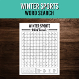 Winter Sports Word Search Puzzle | February Activity