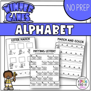 Preview of Winter Sports Worksheets Alphabet