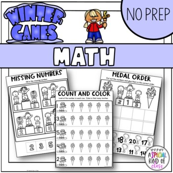 Preview of Winter Sports Worksheets Kindergarten Math