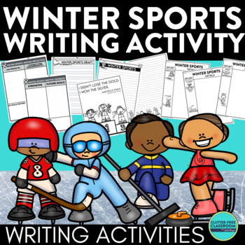 Preview of JANUARY WRITING ACTIVITIES graphic organizers rubric paper WINTER SPORTS