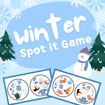 Preview of Winter Spot it or Dobble Game Visual Perceptual Vocabulary Cards