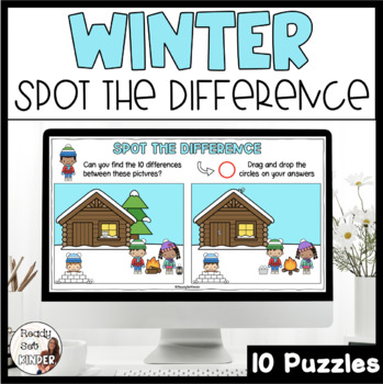 Preview of Winter Spot the Difference | Picture Puzzle | Visual Perception