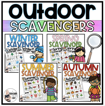 Preview of Winter Spring Summer Fall Seasonal Outdoor Scavenger Hunts Bundle