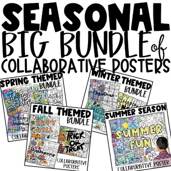 Preview of Winter, Spring, Summer and Fall All Season Collaborative Poster BIG BUNDLE