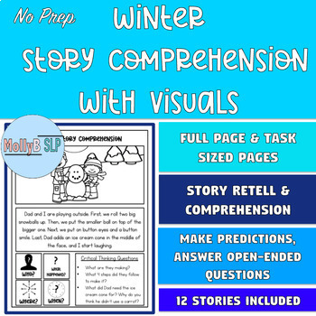 Preview of Winter Story Comprehension and Story Retell with Visuals