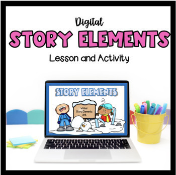 Preview of Winter Story Elements Lesson and Student Activity  _  NO PREP