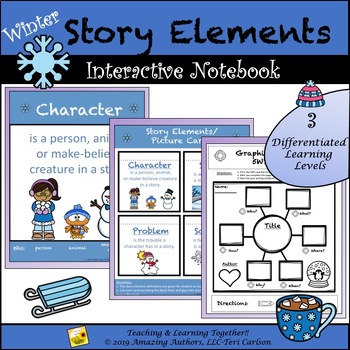 Preview of Winter: Story Elements and Interactive Writing Notebook-Free