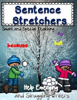 Preview of Struggling Writers Worksheets Winter Sentence Building