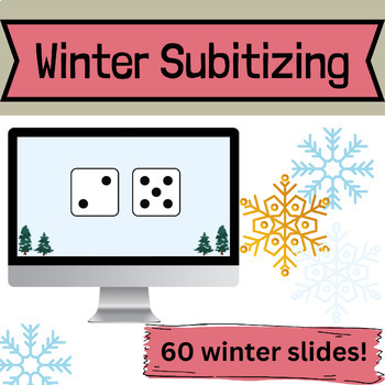 Preview of Winter Subitizing Slides | Math Warm-Up | Primary Grades | Digital