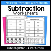 Subtraction Worksheets | Kindergarten Math