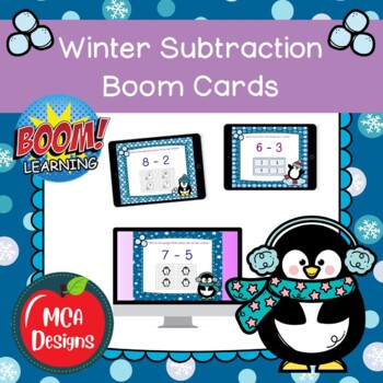 Preview of Winter Subtraction Boom Cards