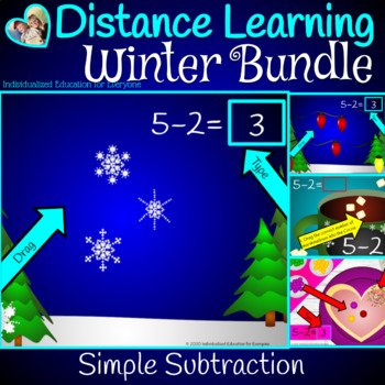 Preview of Winter Subtraction Distance Learning Bundle 