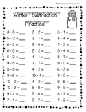 Winter Subtraction Practice Pack!--3 levels