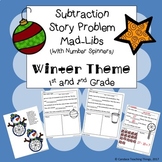 Winter Subtraction Story Problem Mad Libs