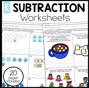Preview of Winter Subtraction Worksheets - MEGA Packet!