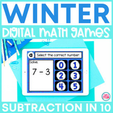 Winter Subtraction within 10 | Digital Math Game