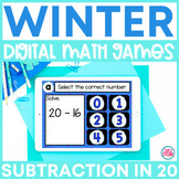 Winter Subtraction within 20 | Digital Math Game