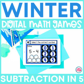 Preview of Winter Subtraction within 5 | Digital Math Game