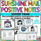 January Winter Mail Positive Note Postcards for Home Paren