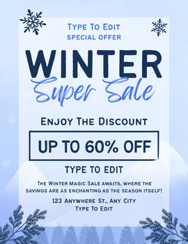 Preview of Winter Super Sale Flyers 4 Fully Customize your Flyer Ready to Edit!