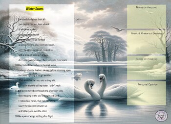 Preview of Winter Swans A4 Revision Poster