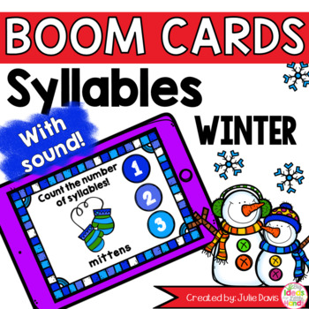 Preview of Winter Syllable Counting Digital Game Boom Cards