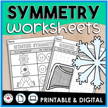 Preview of Winter Symmetry Worksheets for Kindergarten