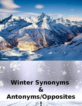 Preview of Winter Synonyms & Antonyms/Opposites!!