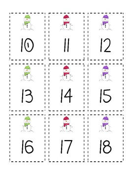 Winter Tally Mark Match Up (Numbers to 20) by Cuddle Bugs Teaching