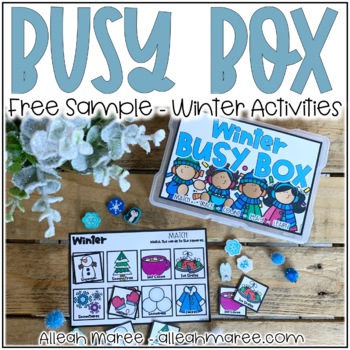 Preview of Winter Task Card Centers FREE SAMPLE: Winter Activities Busy Box